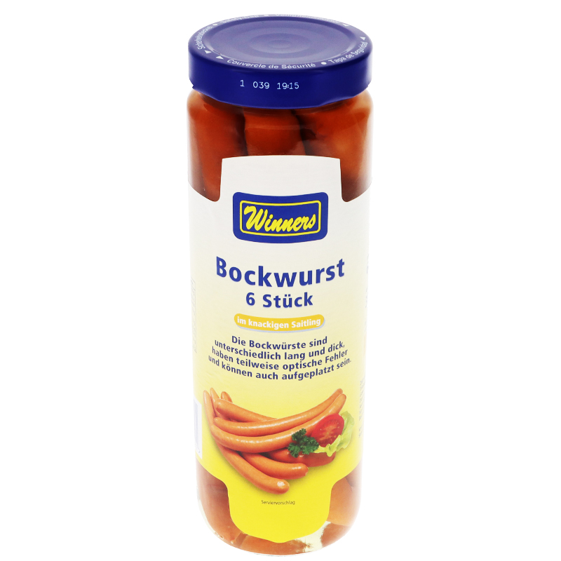 Bockwurst im Glas , 560g von Winners Motatos