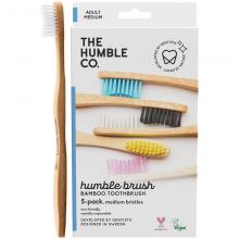The Humble Co. - Bambus-Zahnbürsten, 5er Pack (gemischte Farben)